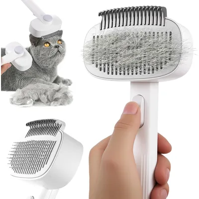 Pet Planet ZooVenture Autonettoyante deux en un brosse pour chat et chien