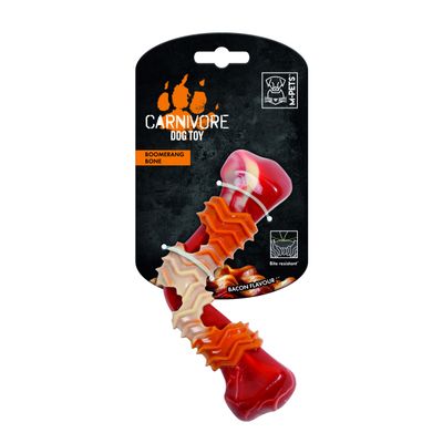 MPETS - Jouet à Macher CARNIVORE Boomerang Bone L - Gout Bacon