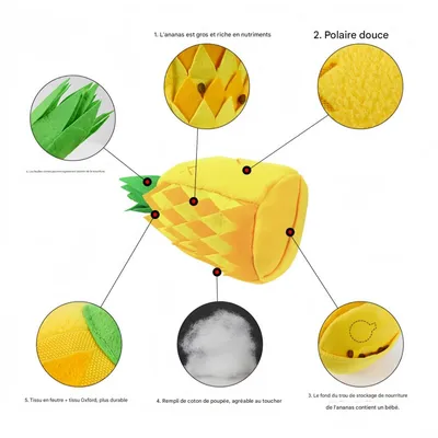 FurryFusion Jouet en forme d'ananas pour chien