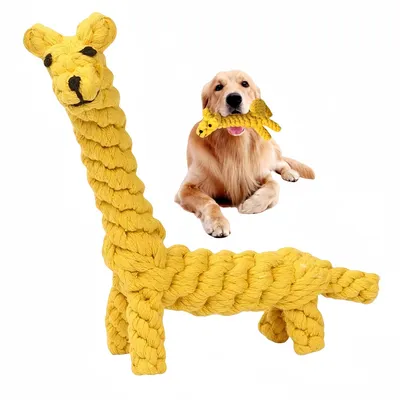 FurryFusion Jouet pour chien girafe en corde de coton FurryFusion Jouet pour chien girafe en corde de coton