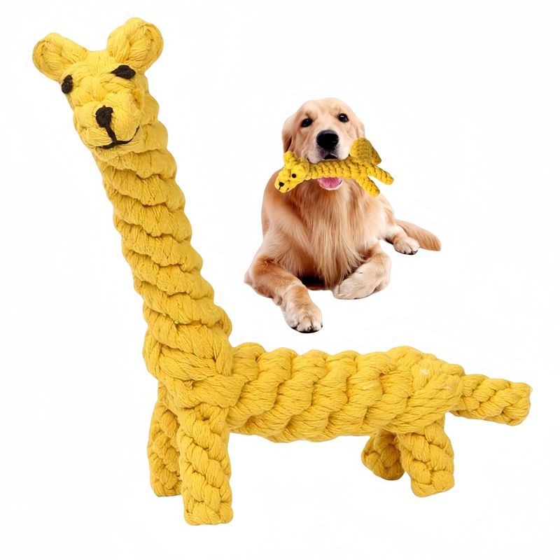 FurryFusion Hundespielzeug Giraffe aus Baumwollkordel