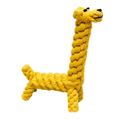 FurryFusion Jouet pour chien girafe en corde de coton