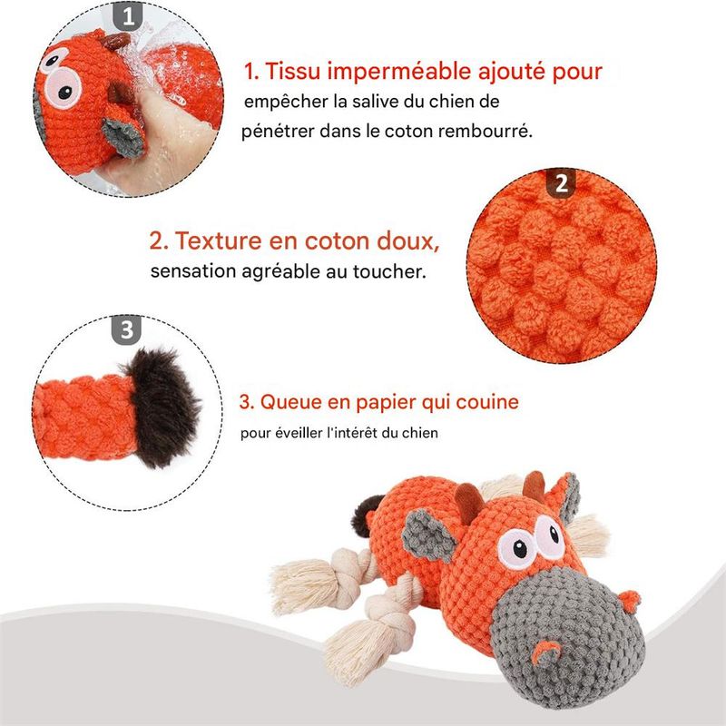IntiMeg Jouet interactif en peluche pour le nettoyage des dents