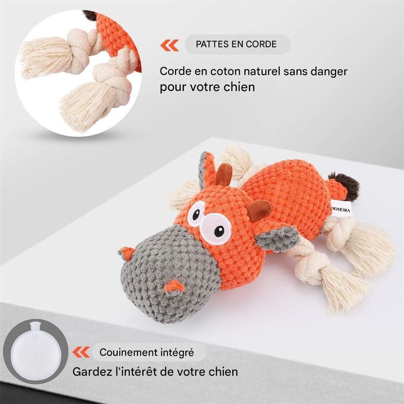 IntiMeg Jouet interactif en peluche pour le nettoyage des dents