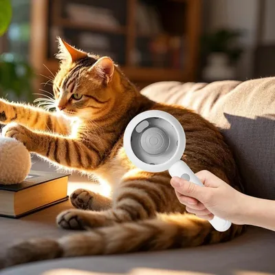 Petopia Peigne vaporisateur pour chat avec lumière bleue