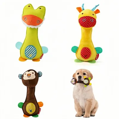 Pet Planet ZooVenture Jouets grinçants interactifs 3 pièces pour chien