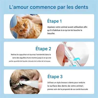 FurryFusion Stylo brosse à dents pour animaux