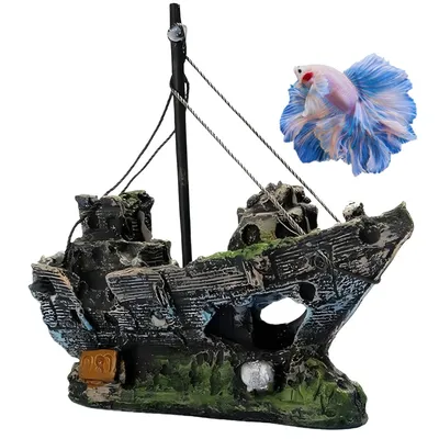 Pet Planet Aquariums Bateau De Décoration En Résine