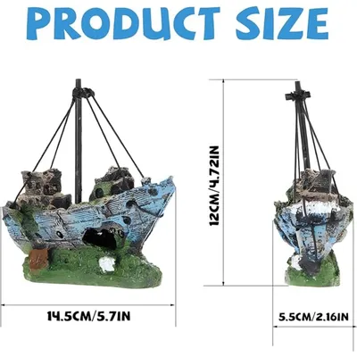 Pet Planet Aquariums Bateau De Décoration En Résine