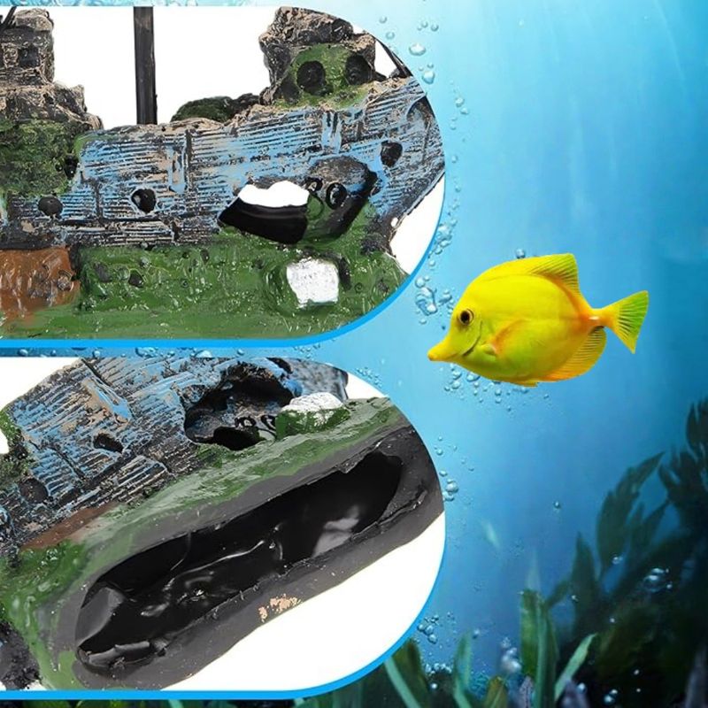 Pet Planet Aquariums Bateau De Décoration En Résine