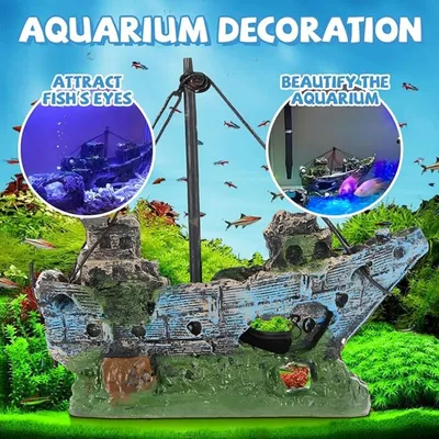 Pet Planet Aquariums Bateau De Décoration En Résine