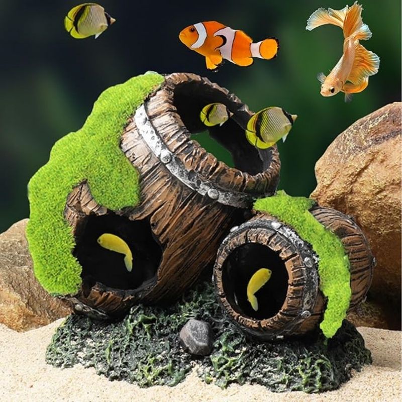 Pet Planet Animaux D'Aquarium Décoration En Forme De Fût Simulé