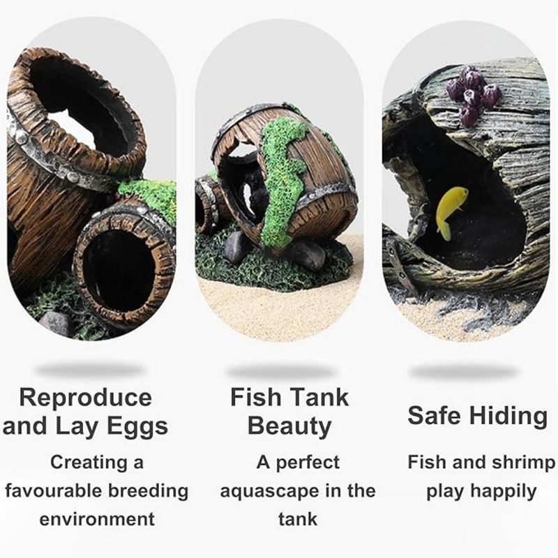 Pet Planet Animaux D'Aquarium Décoration En Forme De Fût Simulé