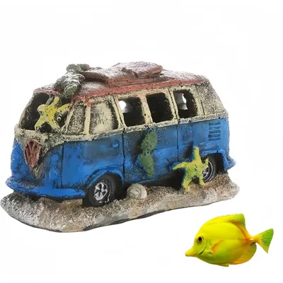 Pet Planet Poissons Figurine De Décoration En Résine En Forme D'Automobile