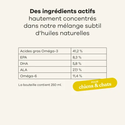 Treatsy Huile de Poissons Naturelle Oméga 3 - Mobilité pour chiens & chats