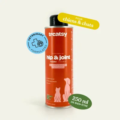 Treatsy Huile de Poissons Naturelle Oméga 3 - Mobilité pour chiens & chats