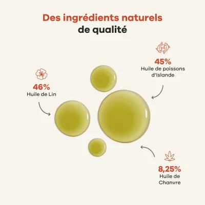 Treatsy Huile de Poissons Naturelle Oméga 3 - Mobilité pour chiens & chats