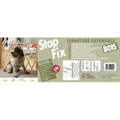 Barrière animaux rétractable Stop'Fix bois
