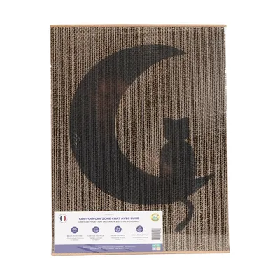 PET DESIGN Griffoir carton GRIFZONE "Chat/Lune"