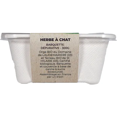 PET DESIGN Herbe à chat barquette - 300g - BIO