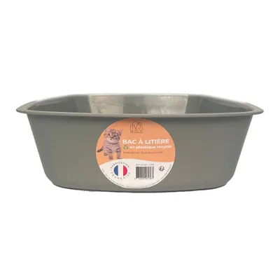 PET DESIGN Bac à Litière Gris - 33,5 x 43,2 x 10 cm