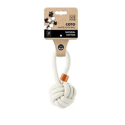 MPETS - Jouet COTO Loop Ball 8 cm - Blanc