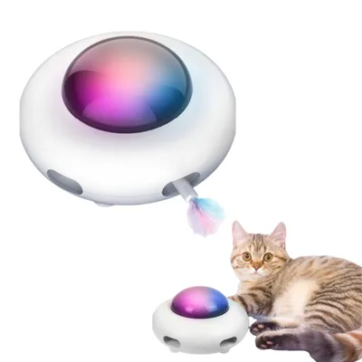 FurryFusion Juguete inteligente para gatos con forma de platillo volador