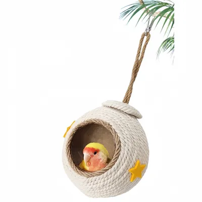 FurryFusion Nid d'oiseau en corde de chanvre