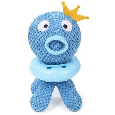 FurryFusion Jouet pour chien en forme de pieuvre bleue