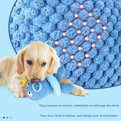 FurryFusion Jouet pour chien en forme de pieuvre bleue