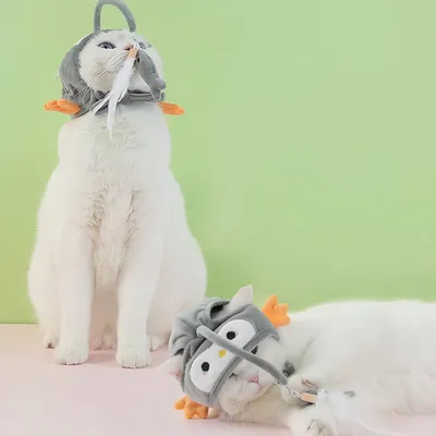 FurryFusion Jouet pour chat en plumes monté sur la tête