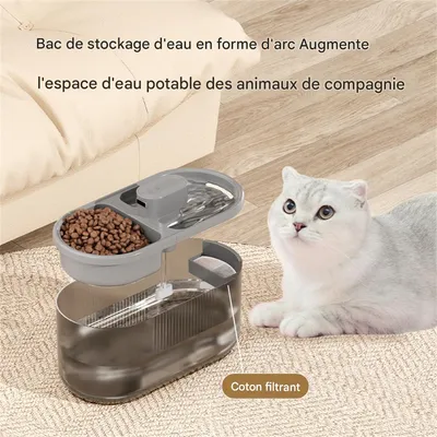 IntiMeg Distributeur d'eau et de nourriture pour chat