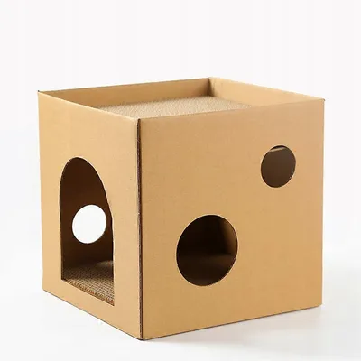 UAMLY Maison pour chat avec deux griffoirs