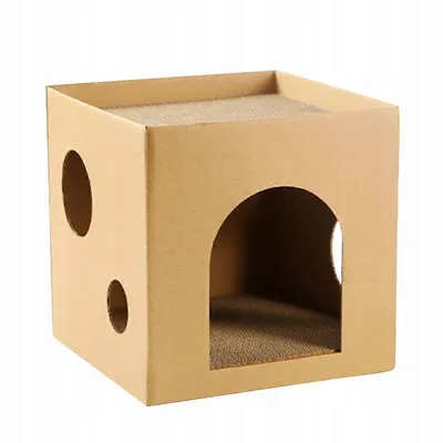 UAMLY Maison pour chat avec deux griffoirs