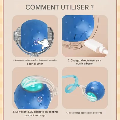 IntiMeg Jouet interactif en balle pour chat d'intérieur