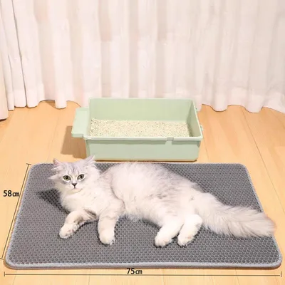 UAMLY Alfombrilla de doble capa para arenero de gatos