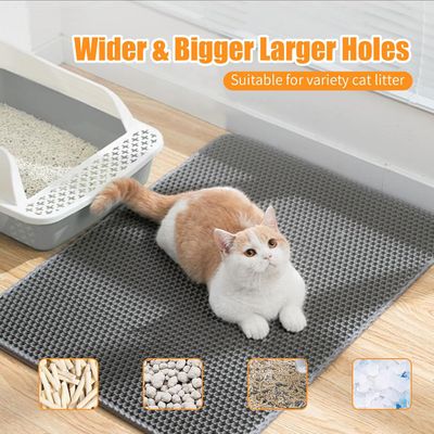 UAMLY Alfombrilla de doble capa para arenero de gatos