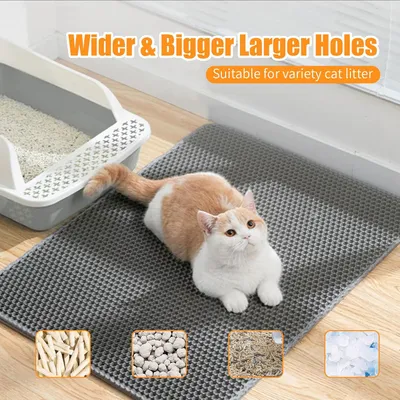 UAMLY Alfombrilla de doble capa para arenero de gatos