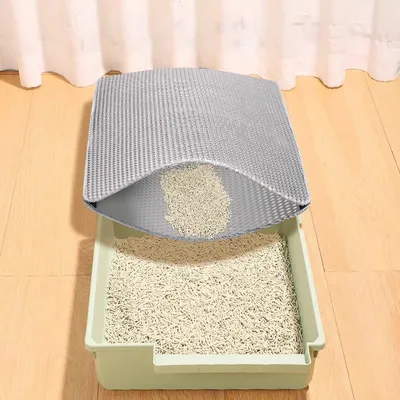 UAMLY Alfombrilla de doble capa para arenero de gatos