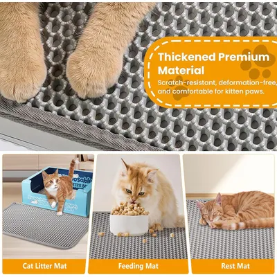 UAMLY Double Couche Tapis de Bac à Litière pour Chat