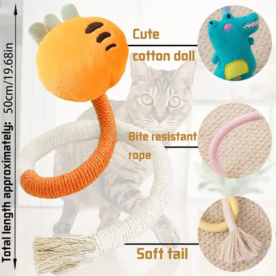 UAMLY Jouet interactif pour chat, corde à mordre à l'herbe à chat