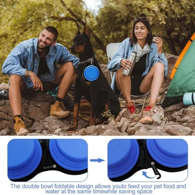 Petopia Gamelle pliable 2 en 1 pour chien et chat