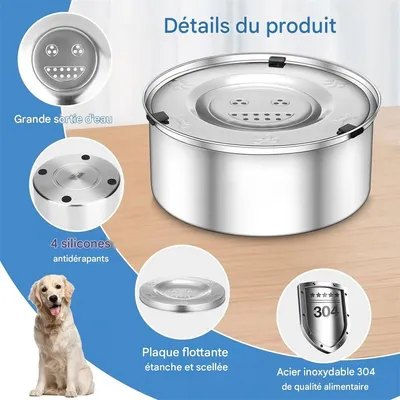 IntiMeg Gamelle d'eau anti - éclaboussure 3L pour chien