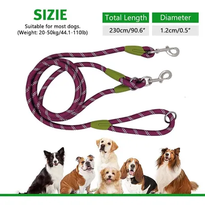 UAMLY Laisse pour mains libres réfléchissantes pour chien