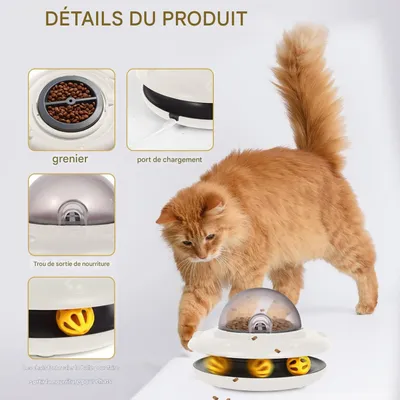 IntiMeg Jouet interactif pour chat en forme d'OVNI