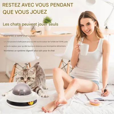 IntiMeg Jouet interactif pour chat en forme d'OVNI