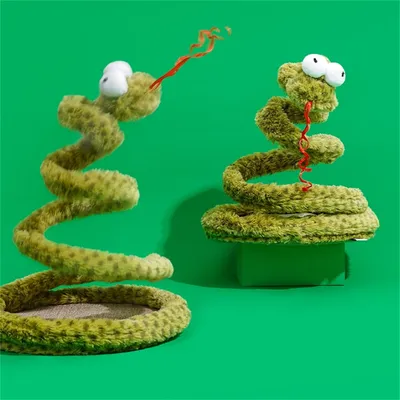 IntiMeg Jouet en forme de serpent à ressort pour chat