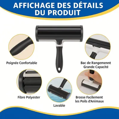 Petopia Rouleau anti - poils d'animaux réutilisable