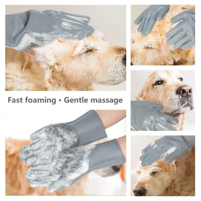 UAMLY Gants de toilettage pour animaux de compagnie