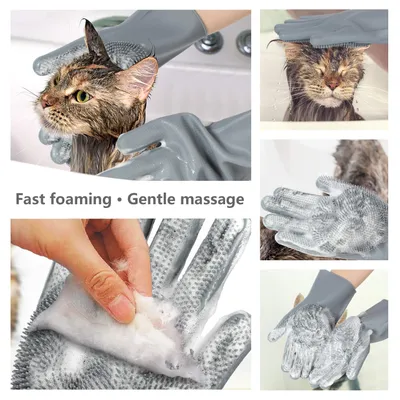 UAMLY Gants de toilettage pour animaux de compagnie
